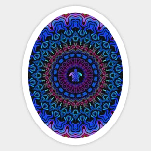 Turtle Kaleidoscope Egg Blue Sticker